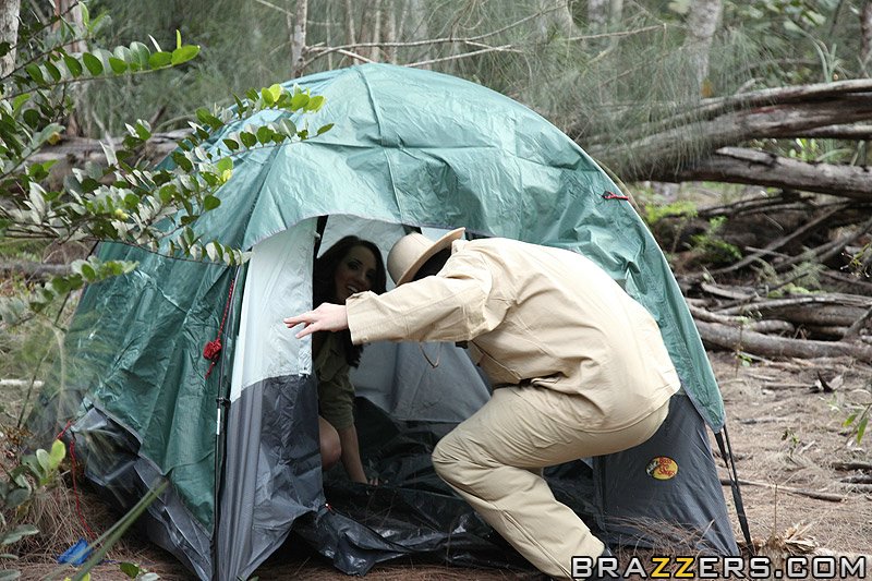 Cute brunette camper enjoys riding a big fa - XXX Dessert - Picture 7