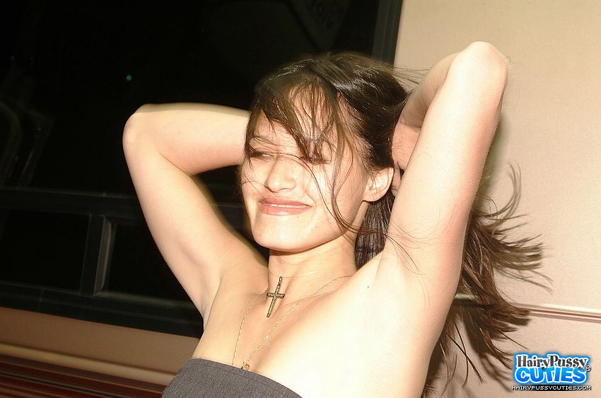 Brown eyed brunette in short grey dress suc - XXX Dessert - Picture 1