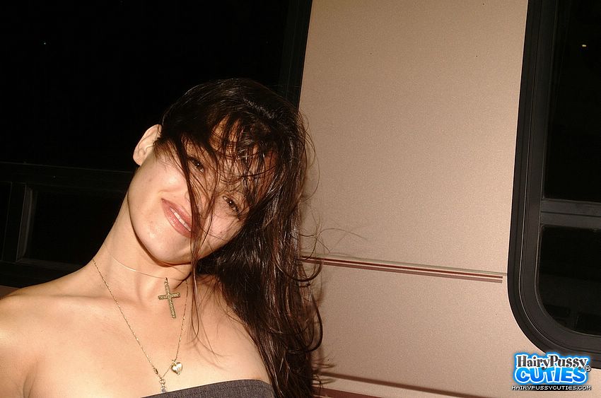 Brown eyed brunette in short grey dress suc - XXX Dessert - Picture 7