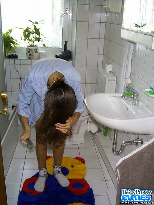 Hairy pussy brunette with perky tits gets c - XXX Dessert - Picture 1