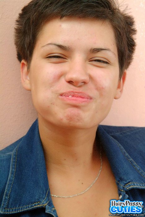 Red nailed brunette with short hair and pierced belly eating banana before undressing on the table and fingering her hairy holes - XXXonXXX - Pic 3