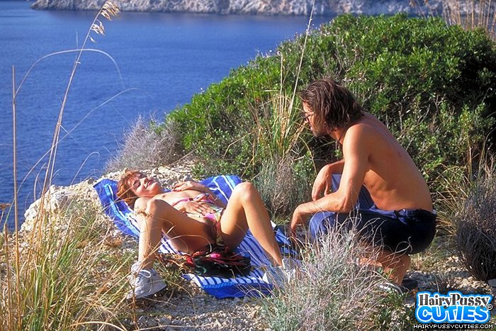 Red nailed redhead sheds colorful bikini a blowing dick before being fucked in her bushy pussy - XXXonXXX - Pic 2