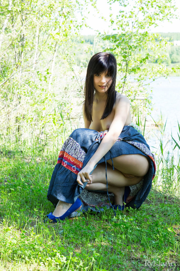 Indulging babe in multi colored dress and b - XXX Dessert - Picture 10