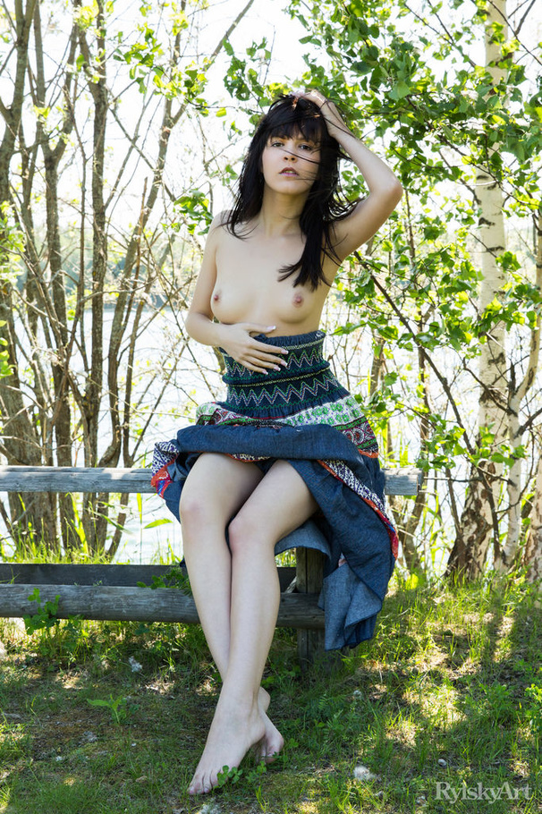 Indulging babe in multi colored dress and b - XXX Dessert - Picture 13