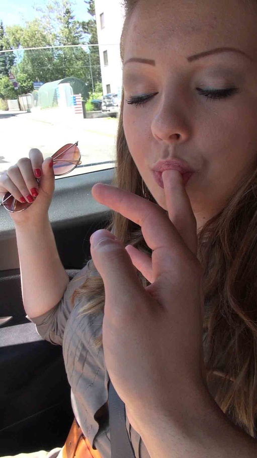 Couple driving a car through the busy streets, when the bitch decided to undress her date - XXXonXXX - Pic 5