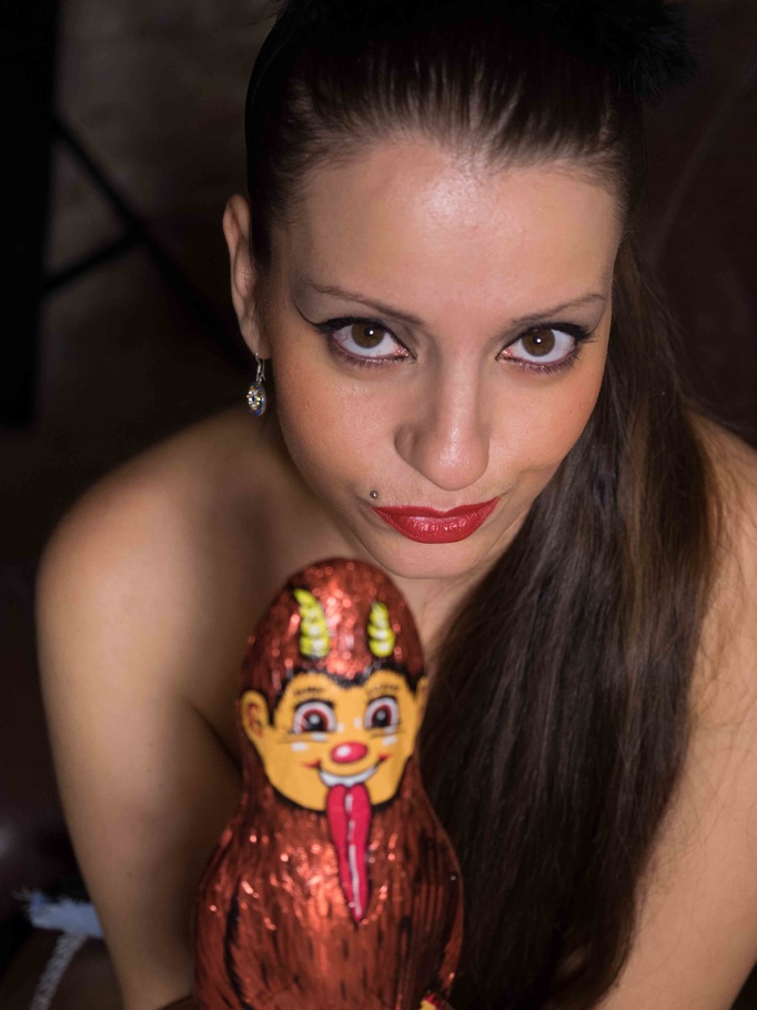 Brunette in the dungeon is carrying a voodoo doll, she is perverted and uses the doll for her pleasure - XXXonXXX - Pic 4