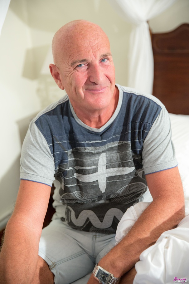 Cute blonde teases an old bald dude with he - XXX Dessert - Picture 1