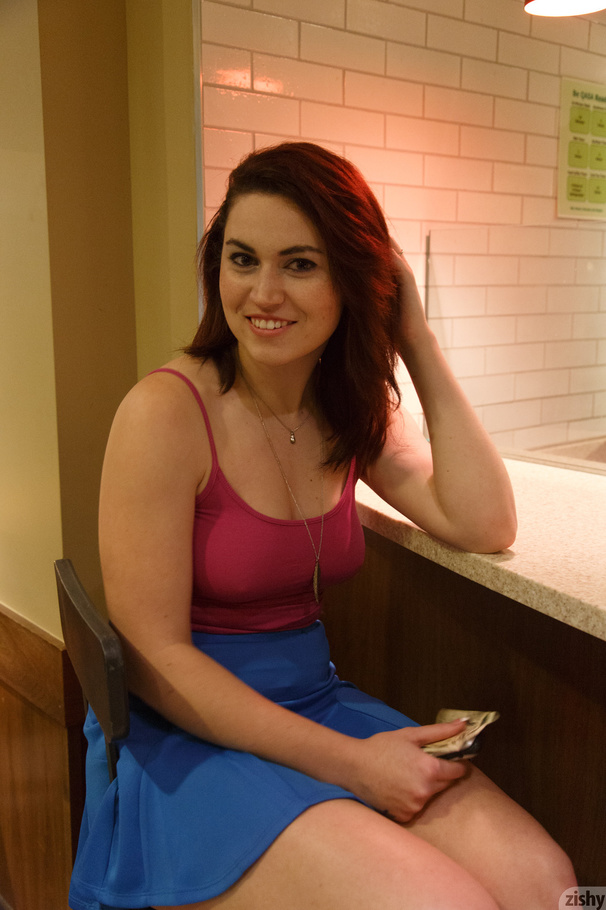 Her flowing, short, blue skirt flares up to - XXX Dessert - Picture 9