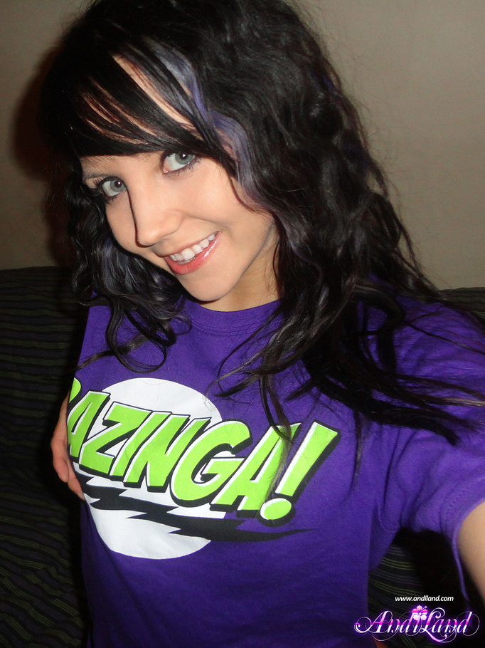 Bazinga t-shirt nerdy brunette licking her  - XXX Dessert - Picture 15