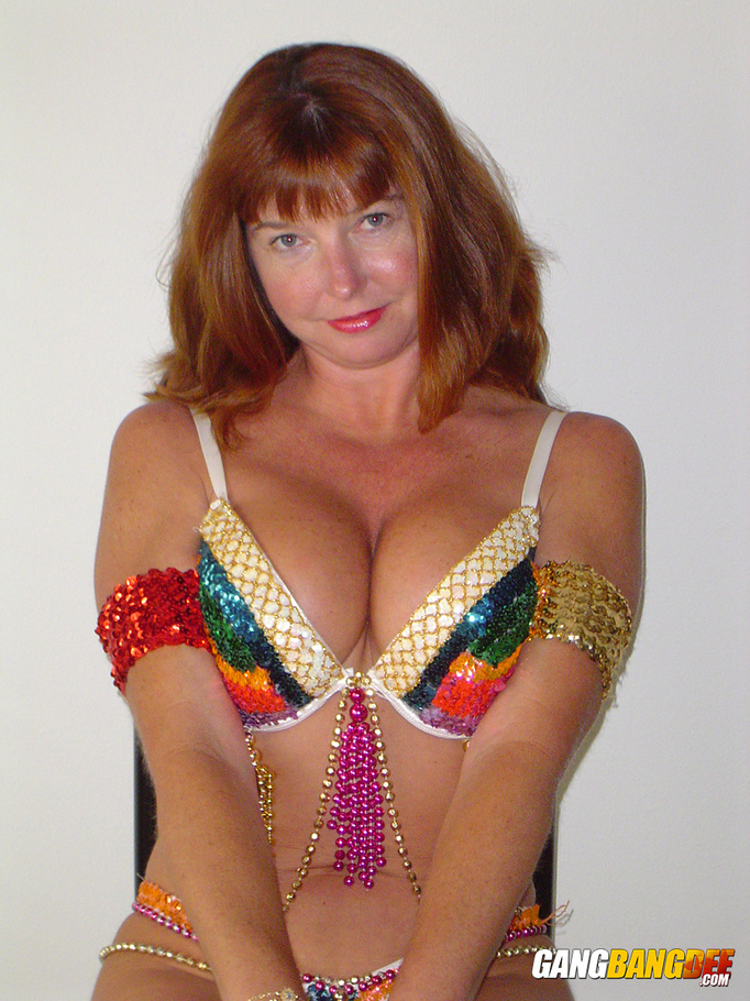 Gypsy-esque get-up brunette housewife gets naked on a chair - XXXonXXX - Pic 4
