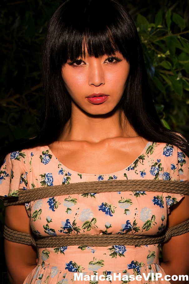 Tied-up Asian babe in purple panties gets f - XXX Dessert - Picture 2