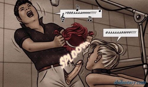 Elvis Presley raping this girl's mouth - BDSM Art Collection - Pic 2