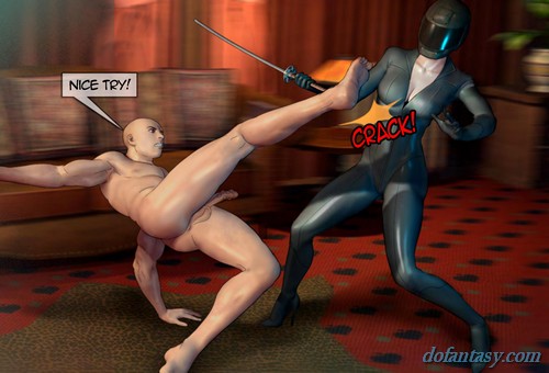 Hardcore fight between a naked man and - BDSM Art Collection - Pic 2