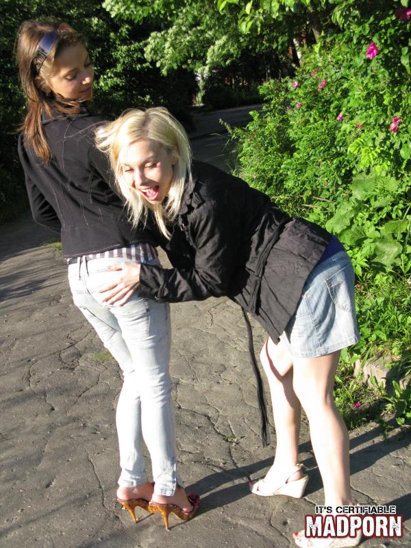 Blonde chick got naughty outdoor and gets molested by her hot friend. - XXXonXXX - Pic 14