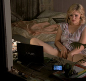 19 yo blonde teen Roxy H from Australia rubs her hairy pussy while watching