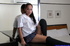 Young Ella strips from her school uniform and parade naked on her kitchen's