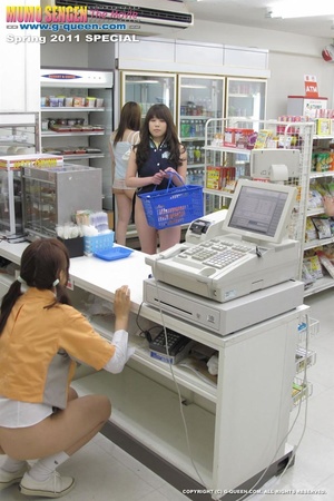 Teen Japanese shop assistants in the supermarket playing with sex toys during the lunch time - XXXonXXX - Pic 1