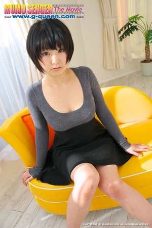 Lovely Japanese school girl undresses to demonstrate her slim body - Picture 1