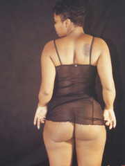 Tracy loves to wear skimpy black see through lingerie - Picture 1