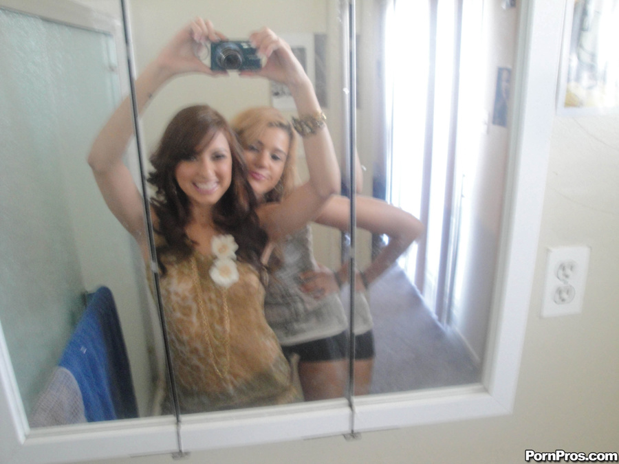 Two slutty teen girlfriends playing with a  - XXX Dessert - Picture 1