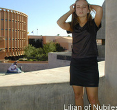 Hot nubile Lilian posing and showing her tits