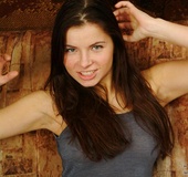 Sweet teen lifts her shirt up and lets her boobies plop out danica is