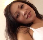 Tanned skin tapenga giggles on cam during interview