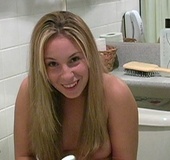 Christine sucking on dildo and spreading her pink twat