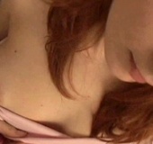 Sultry redhead teen posing her sexy lingerie