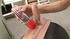 Amateur hottie lubes up her sybian machine before riding on it