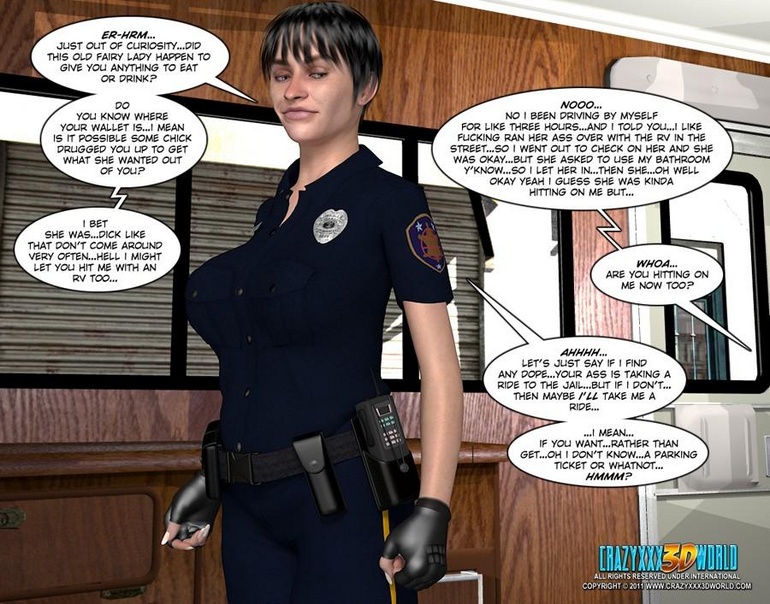 Big tits 3d police officer asked handcuffed - Cartoon Sex - Picture 1