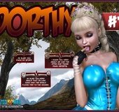 Seductive perfect blonde 3d girl in short dress and white stay ups gets