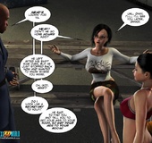 Super hot busty 3d basketball player strips of her tight shorts and top