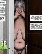 Lusty nude 3d dude caught jerking off in front of the PC by older woman.