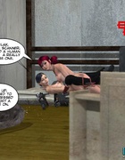 Two real hot 3d lesbians using strapon to satisfy their flowing pussies.
