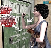 Slutty blonde 3d babe came to her new neighbor and gave him a real good