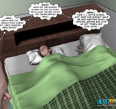 Sexy brunette 3d girl seduced young naked guy and invited him into her