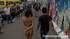 Cute enslaved brunette is captured and used as fuck toy in the public.