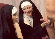 Two hairy seventies nuns stuffed in all their tight holes