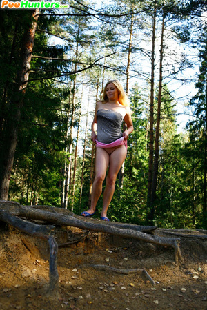 Precious girlie busted peeing on a forest glade - XXXonXXX - Pic 4