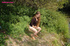 teen pisses woods and