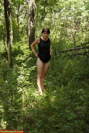 Spying on peeing in forest teen - Picture 16