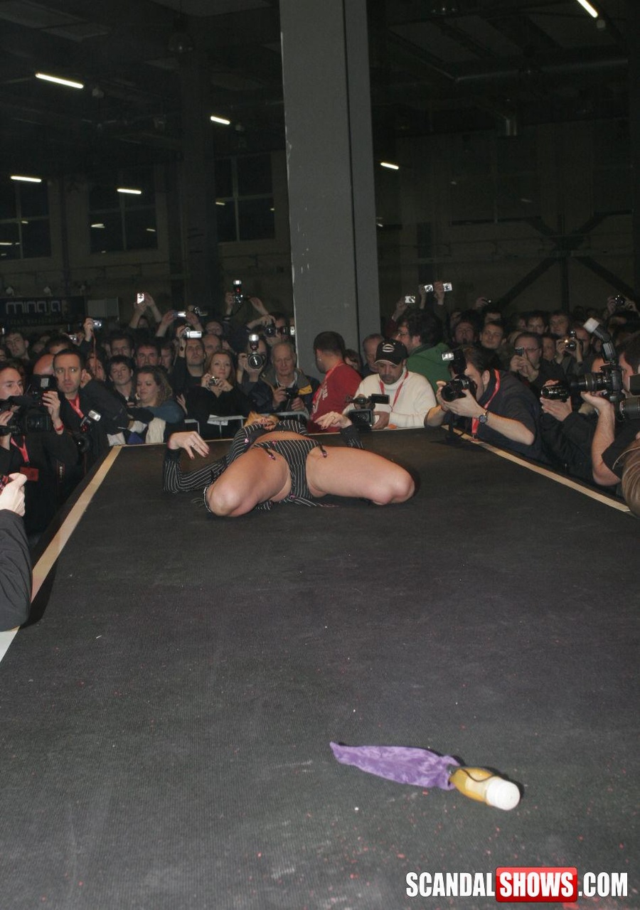Adorable lesbian chicks playing and teasing each other on the stage. Tags: Public, sexy lingerie, reality. - XXXonXXX - Pic 1