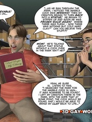 Adult cartoon of two gay dudes jerking off on a - Picture 3