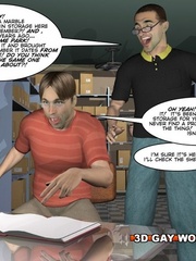 Adult cartoon of two gay dudes jerking off on a - Picture 4