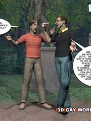 Adult cartoon of two gay dudes jerking off on a - Picture 9