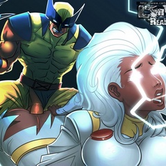 Cartoon X-Men babes enjoing huge pricks plowing their - Picture 1