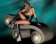 Super hot 3d girl in exclusive rubber body suits sedcutively posing.