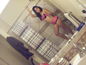 Delicious indian cutie taking off her pink undies and flashing her twat in the bath tub. - XXXonXXX - Pic 4
