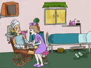 Injured toon guy on the wheelchair received a best tugjob by nasty nurse.